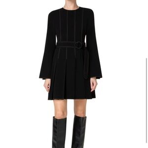 Akris punto topstitch bell sleeve crepe dress size 14